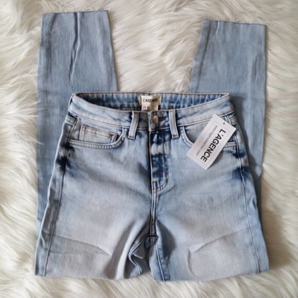 NEW L'AGENCE Margot Light Wash Cropped Skinny Jeans Size 25 - Picture 4 of 6